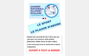 Opération &quot;LE SPORT, LE PLAISIR D'ABORD&quot;
