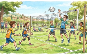Volley outdoor: Compétition district Collège mixte 4x4 (Stade St Cassien)
