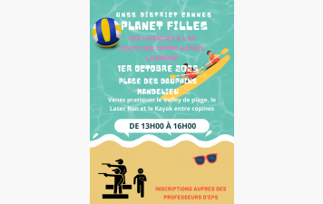 INSCRIPTIONS PLANET FILLES DU 1er Octobre 2025