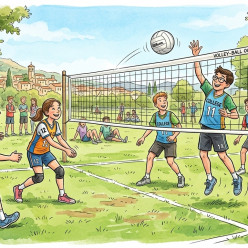 Volley outdoor: Compétition district Collège mixte 4x4 (Stade St Cassien)